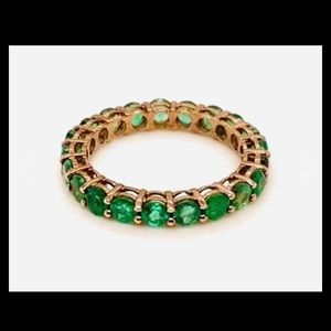 14k yellow gold band 4ct genuine natural emeralds